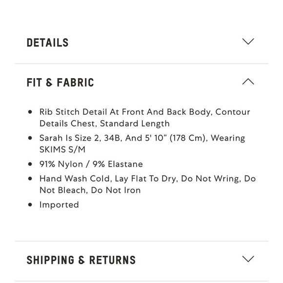 Brand new Skims contour nyron T-shirt size S/M - Picture 5 of 7